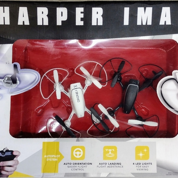 Sharper Image Dual 2 Pack Drones & Flag Racer Drone Set. New in Box. Retail $128